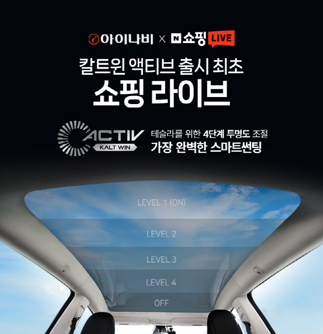 팅크웨어 전기차 전용 필름 '칼트윈 ACTIV' 네이버 쇼핑라이브 진행 포스터. 팅크웨어 제공